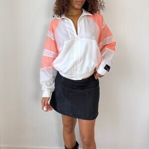 Adidas Equipment windbreaker in white & neon coral (One Size)